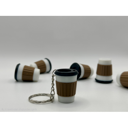 Mini Kahve Bardağı Anahtarlık 50 Adet